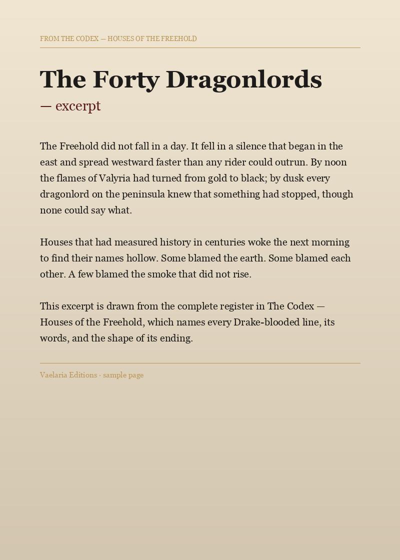 Interior preview of The Forty Dragonlords chapter